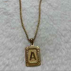 A, B Initial Necklace_Square Shape